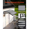 VEVOR Awnings for Door Entrance, 38 x 40 in, Exterior Front Door Window Awnings with Drainage & ABS Bracket, Rain Snow Sun Protection, Overhang Polycarbonate Door Canopy for Porch Patio, Smoky Gray