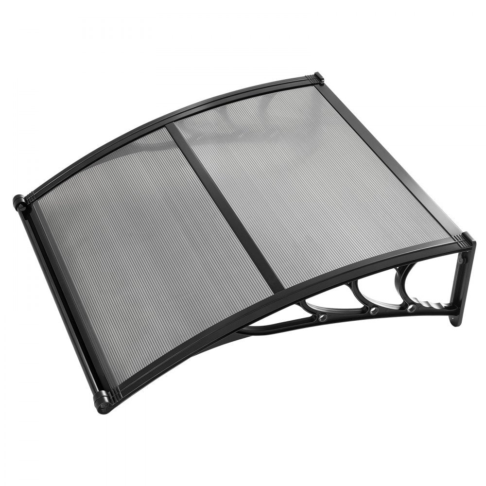 VEVOR Awnings for Door Entrance, 38 x 40 in, Exterior Front Door Window Awnings with Drainage & ABS Bracket, Rain Snow Sun Protection, Overhang Polycarbonate Door Canopy for Porch Patio, Smoky Gray