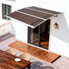 VEVOR Awnings for Door Entrance, 37 x 47 in, Exterior Front Door Window Awnings with Drainage & ABS Bracket, Rain Snow Sun Protection, Overhang Polycarbonate Door Canopy for Porch Patio, Brown
