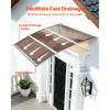 VEVOR Awnings for Door Entrance, 39 x 59 in, Exterior Front Door Window Awnings with Drainage & Metal Bracket, Rain Snow Sun Protection, Overhang Polycarbonate Door Canopy for Porch Patio, Brown