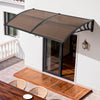 VEVOR Awnings for Door Entrance, 38 x 78 in, Exterior Front Door Window Awnings with Drainage & Metal Bracket, Rain Snow Sun Protection, Overhang Polycarbonate Door Canopy for Porch Patio, Brown