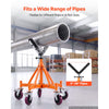 VEVOR Heavy Duty Pipe Roller Stand with Casters for 4-36 in Pipes, Adjustable Height 31"-41", 360° Swivel Casters & Security Chain, 2500 lbs Capacity Roller Stand for Pipe Welding Fabrication