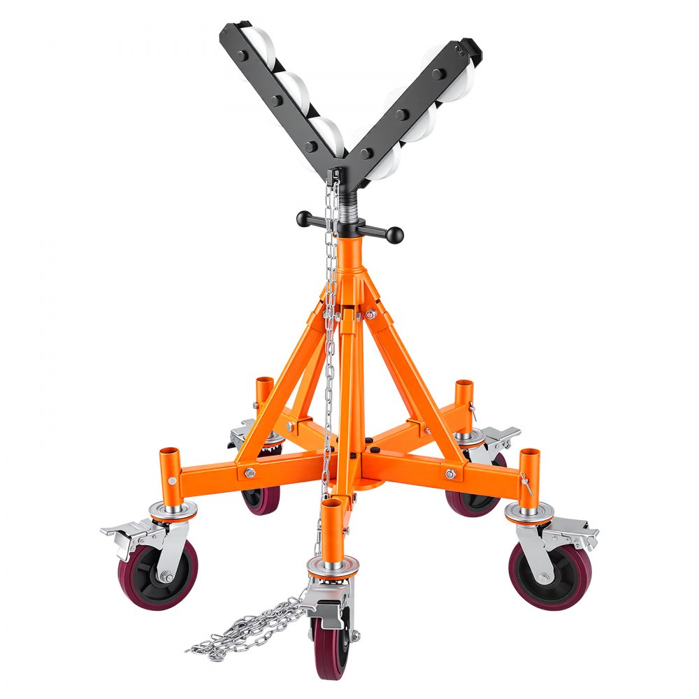 VEVOR Heavy Duty Pipe Roller Stand with Casters for 4-36 in Pipes, Adjustable Height 31"-41", 360° Swivel Casters & Security Chain, 2500 lbs Capacity Roller Stand for Pipe Welding Fabrication