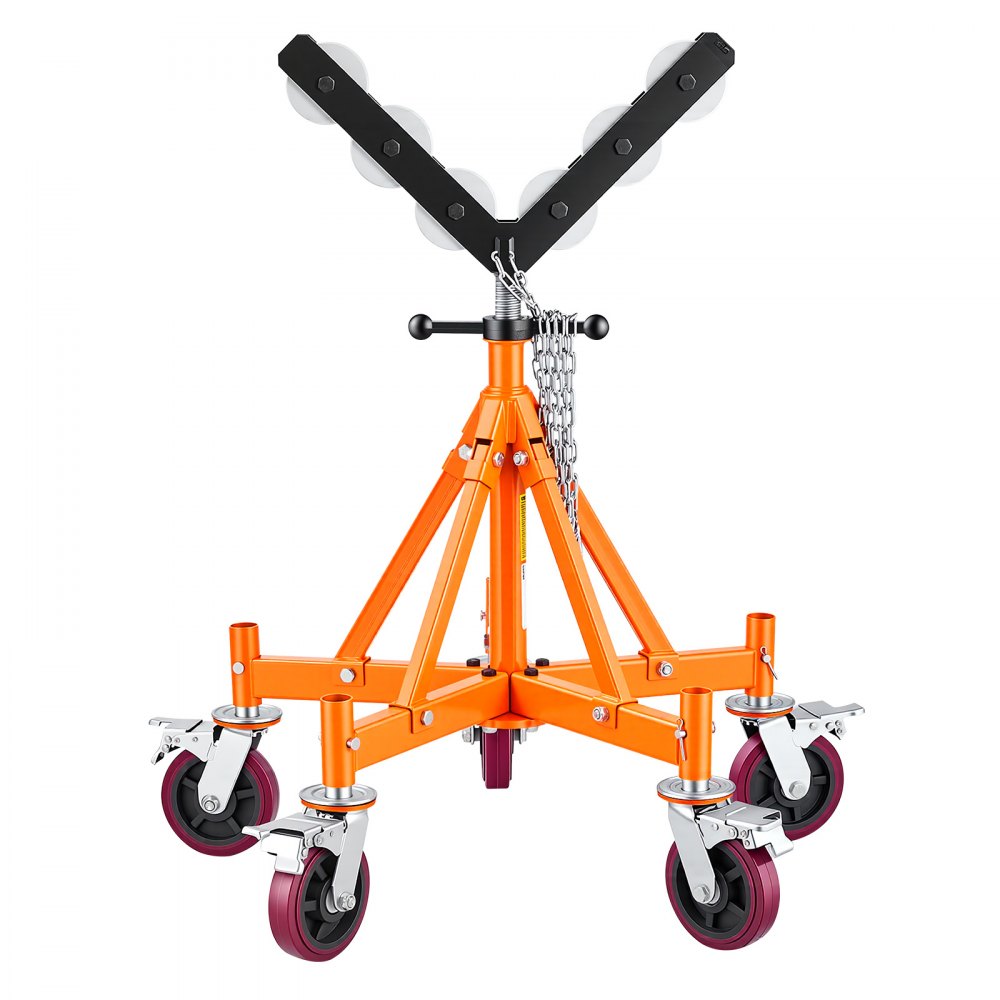 VEVOR Heavy Duty Pipe Roller Stand with Casters for 4-36 in Pipes, Adjustable Height 31"-41", 360° Swivel Casters & Security Chain, 2500 lbs Capacity Roller Stand for Pipe Welding Fabrication