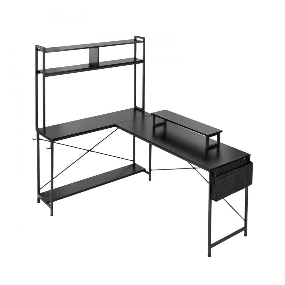 VEVOR L-Shaped Computer Desk, 67-inch Reversible Corner Gaming Desk with Monitor Stand & Movable CPU Stand, Modern Stylish PC Table Sturdy Work Workstation for Home Office - Easy to Assembly