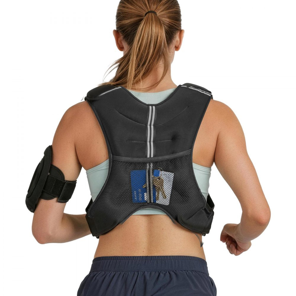 VEVOR Weighted Vest, 25 lbs Body Weight Vest for Men Women, with Reflective Stripe, Adjustable Buckle, Workout Equipment for Strength Training, Running, Jogging, Fitness, Muscle Building, Weight Loss