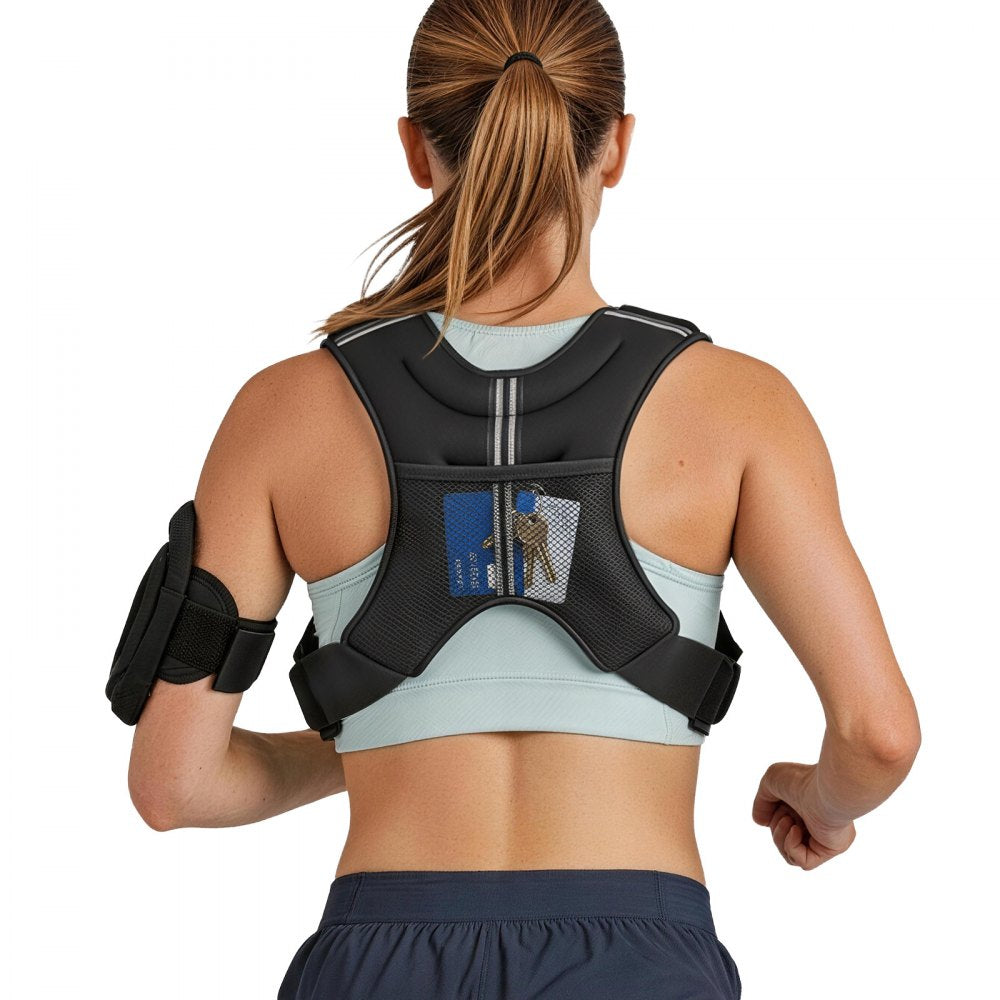 VEVOR Weighted Vest, 6 lbs Body Weight Vest for Men Women, with Reflective Stripe, Adjustable Buckle, Workout Equipment for Strength Training, Running, Jogging, Fitness, Muscle Building, Weight Loss