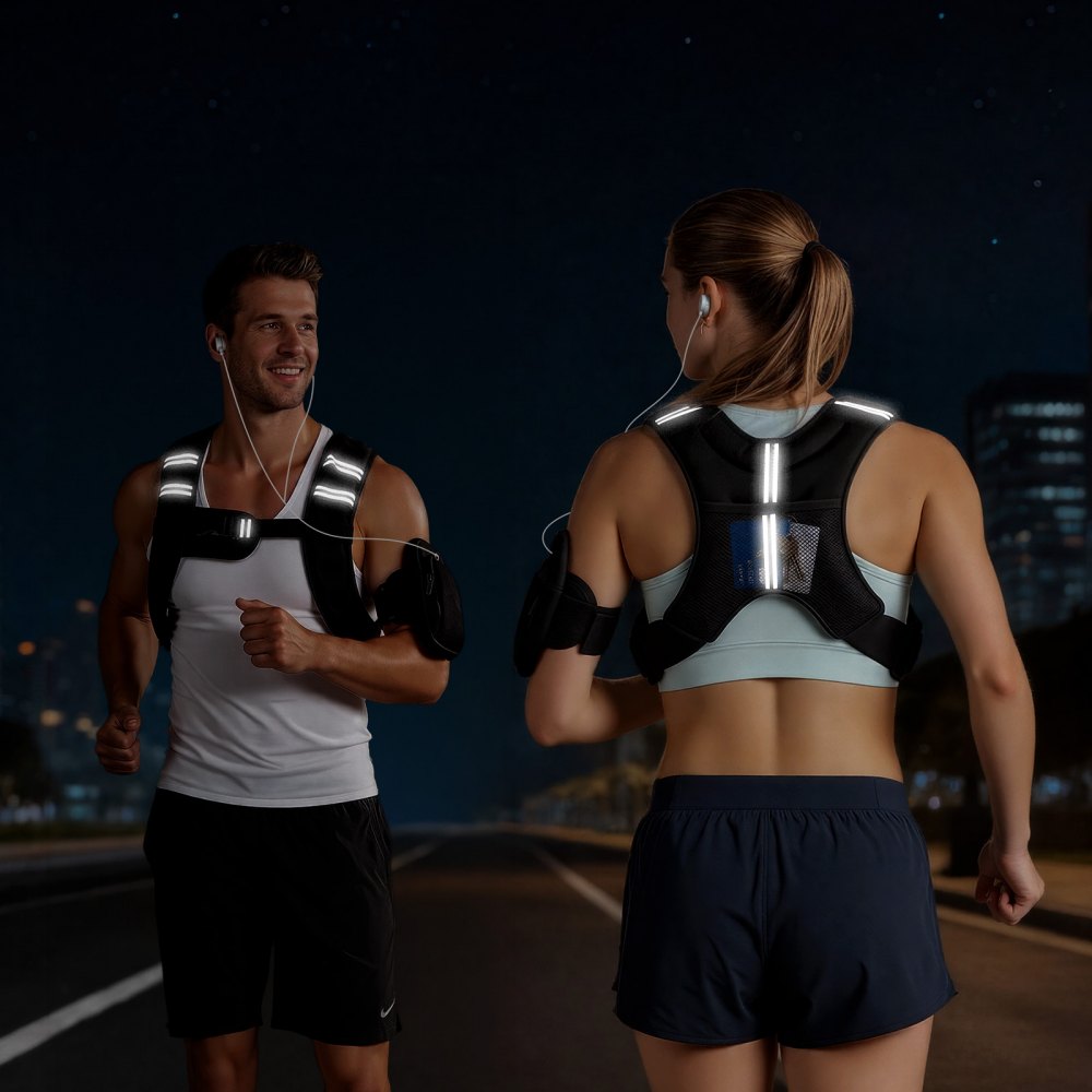 VEVOR Weighted Vest, 8 lbs Body Weight Vest for Men Women, with Reflective Stripe, Adjustable Buckle, Workout Equipment for Strength Training, Running, Jogging, Fitness, Muscle Building, Weight Loss