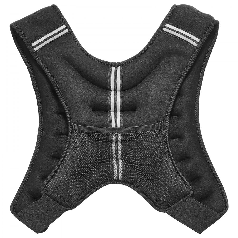 VEVOR Weighted Vest, 20 lbs Weight Vest with Reflective Stripe, Adjustable Buckle Body Weight Vest for Men Women, Workout Equipment for Strength Training, Running, Jogging, Fitness, and Weight Loss