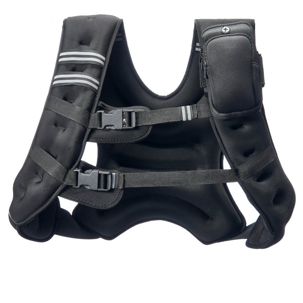 VEVOR Weighted Vest, 30 lbs Weight Vest with Reflective Stripe, Adjustable Buckle Body Weight Vest for Men Women, Workout Equipment for Strength Training, Running, Jogging, Fitness, and Weight Loss