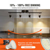 VEVOR 4-Light LED Track Lighting Kit, Ceiling Spot Light with Rotatable Light Arms and Heads, 24.8" Track Lighting Fixture, Included 4 GU10 3000K Bulbs for Indoors Exhibition, Kitchen, Living Room