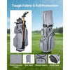 VEVOR Golf Cart Bag, 15 Way Top Divider Organizer, Golf Club Bag with Full-length Divider, Rain Hood, Storage Pockets, Shoulder Strap, High-Strength Polyester, Silicone Head Protection for Men & Women
