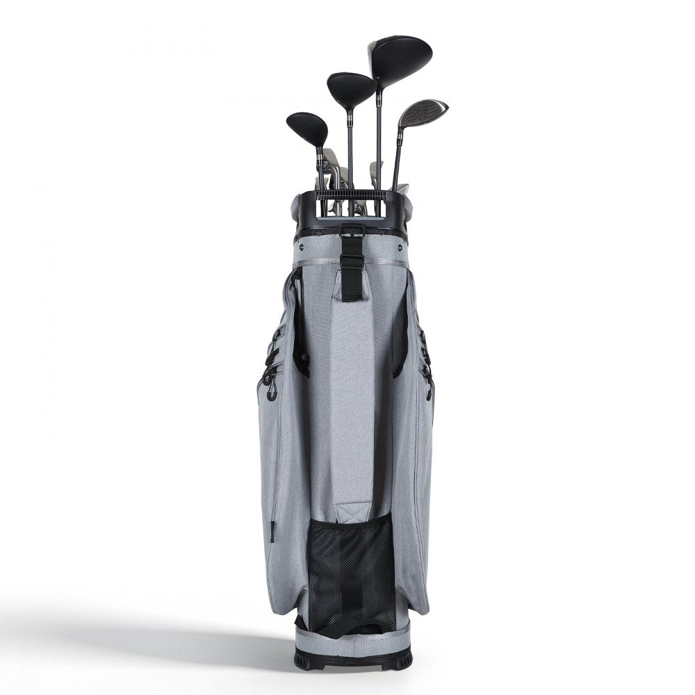 VEVOR Golf Cart Bag, 15 Way Top Divider Organizer, Golf Club Bag with Full-length Divider, Rain Hood, Storage Pockets, Shoulder Strap, High-Strength Polyester, Silicone Head Protection for Men & Women