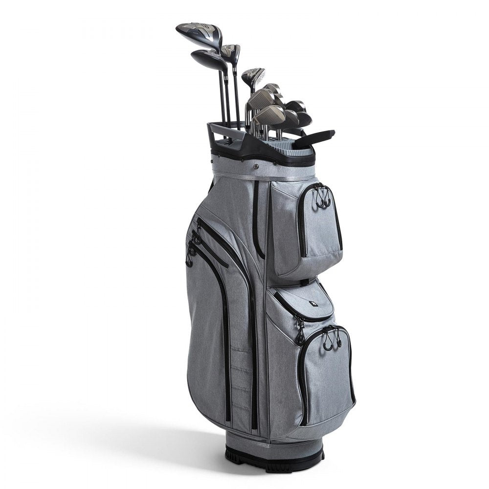 VEVOR Golf Cart Bag, 15 Way Top Divider Organizer, Golf Club Bag with Full-length Divider, Rain Hood, Storage Pockets, Shoulder Strap, High-Strength Polyester, Silicone Head Protection for Men & Women