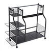 VEVOR Golf Storage Garage Organizer, 2 Golf Bag Stand Holder and Other Sports Equipment Storage Rack, Rolling Ball Cart on Wheels, Outdoor Sport Gear and Toy Storage with Baskets & Hooks, Steel, Black