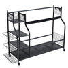 VEVOR Golf Storage Garage Organizer, 3 Golf Bag Stand Holder and Other Sports Equipment Storage Rack, Rolling Ball Cart on Wheels, Outdoor Sport Gear and Toy Storage with Baskets & Hooks, Steel, Black