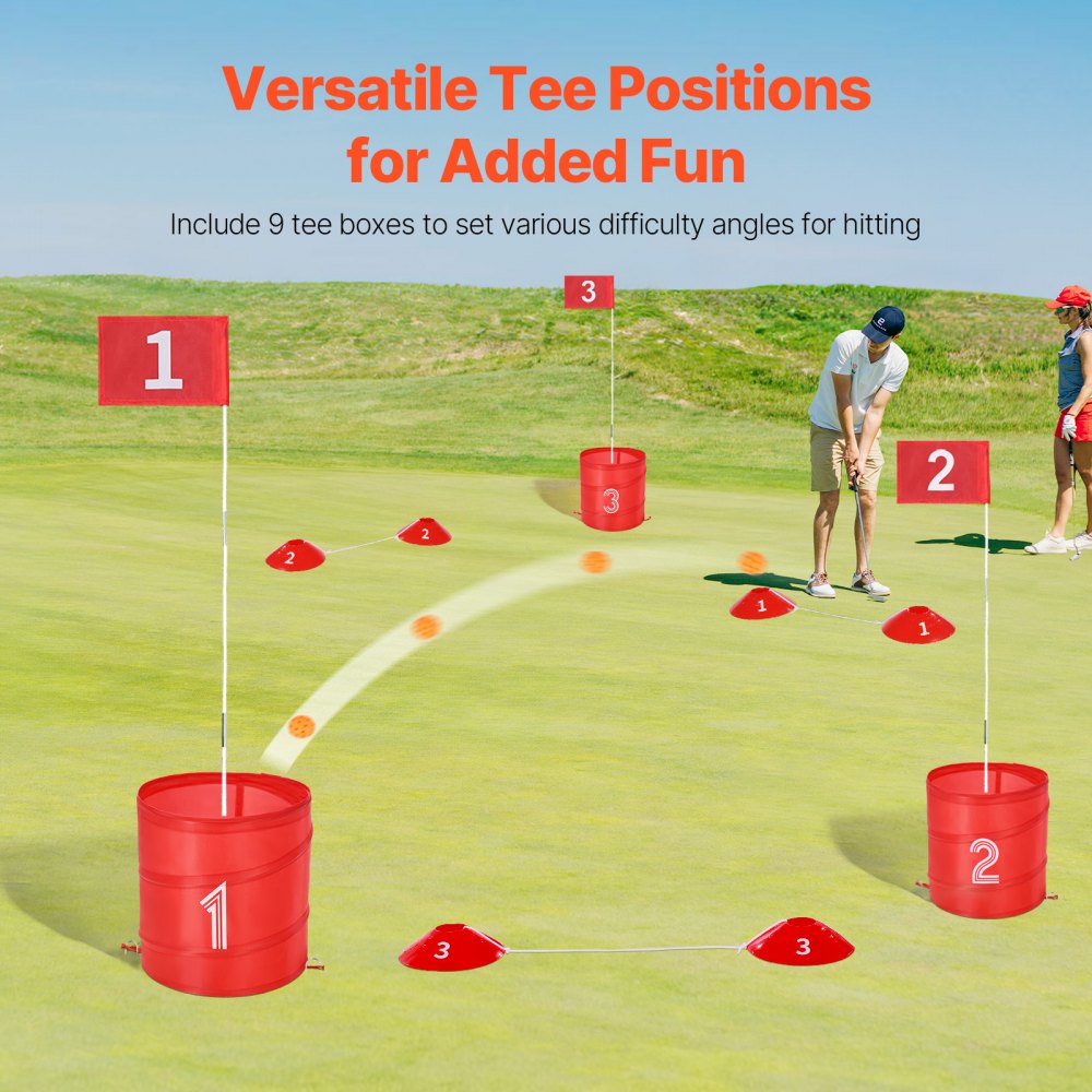 VEVOR Backyard Golf Game, 9 Hole Golf Course, Golf Game Practice Games, Golf Chipping Game for Family, Adults and Kids, Portable Outdoor Yard Golf Game for Lawn, Yard, Camping, Park, Beach