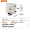 VEVOR PV Combiner Box, 4 String, Solar Combiner Box with 10A Rated Current Fuse 63A Circuit Breaker Lightning Arrester and Solar Connector, ABS Plastic Case for On / Off Grid Solar Panel System, IP65