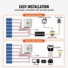 VEVOR PV Combiner Box, 6 String, Solar Combiner Box with 15A Rated Current Fuse 125A Circuit Breaker Lightning Arrester and Solar Connector, Steel Case for On / Off Grid Solar Panel System, IP65