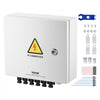 VEVOR PV Combiner Box, 6 String, Solar Combiner Box with 15A Rated Current Fuse 125A Circuit Breaker Lightning Arrester and Solar Connector, Steel Case for On / Off Grid Solar Panel System, IP65