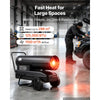 VEVOR Forced Air Kerosene Heater, 125000 BTU Diesel Torpedo Space Heater, for Garage, Warehouse, Workshop, Job Site, Construction, Flexible Move with Wheels & Thermostat Control, Carbon Steel, Black