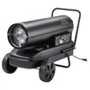 VEVOR Forced Air Kerosene Heater, 125000 BTU Diesel Torpedo Space Heater, for Garage, Warehouse, Workshop, Job Site, Construction, Flexible Move with Wheels & Thermostat Control, Carbon Steel, Black