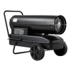 VEVOR Forced Air Kerosene Heater, 125000 BTU Diesel Torpedo Space Heater, for Garage, Warehouse, Workshop, Job Site, Construction, Flexible Move with Wheels & Thermostat Control, Carbon Steel, Black
