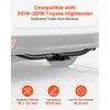 VEVOR Class 3 Trailer Hitch, 2-Inch Receiver, Compatible with 2014-2019 Toyota Highlander, Q345B Steel Tube Frame, Multi-Fit Hitch to Receive Ball Mount, Cargo Carrier, Bike Rack, and Tow Hook, Black