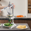 VEVOR Commercial French Fry Cutter, Stainless Steel Vegetable Fruit Chopper with 3 Replacement Blades 1/2-Inch 3/8-Inch 1/4-Inch, and a Juicing Blade, Manual Potato Slicer Dicer for Restaurants & Home