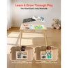 VEVOR Sensory Table for Toddlers, Wooden Kids Activity Table with Reversible Double-Sided Board, Storage Bins, and Non-Slip Feet, for Boys and Girls Playing Sand and Water, Drawing, Studying, Dining