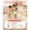 VEVOR Sensory Table for Toddlers, Wooden Kids Activity Table with 2 Stools, Double-Sided Board, Storage Bins, and Non-Slip Feet, for Boys and Girls Playing Sand and Water, Drawing, Studying, Dining