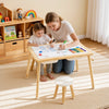VEVOR Sensory Table for Toddlers, Wooden Kids Activity Table with 2 Stools, Double-Sided Board, Storage Bins, and Non-Slip Feet, for Boys and Girls Playing Sand and Water, Drawing, Studying, Dining