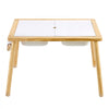 VEVOR Sensory Table for Toddlers, Wooden Kids Activity Table with 2 Stools, Double-Sided Board, Storage Bins, and Non-Slip Feet, for Boys and Girls Playing Sand and Water, Drawing, Studying, Dining