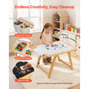 VEVOR Sensory Table for Toddlers, Wooden Kids Activity Table and Art Easel with Reversible Double-Sided Board, Storage Bins, for Boys and Girls Playing Sand and Water, Drawing, Studying, Dining