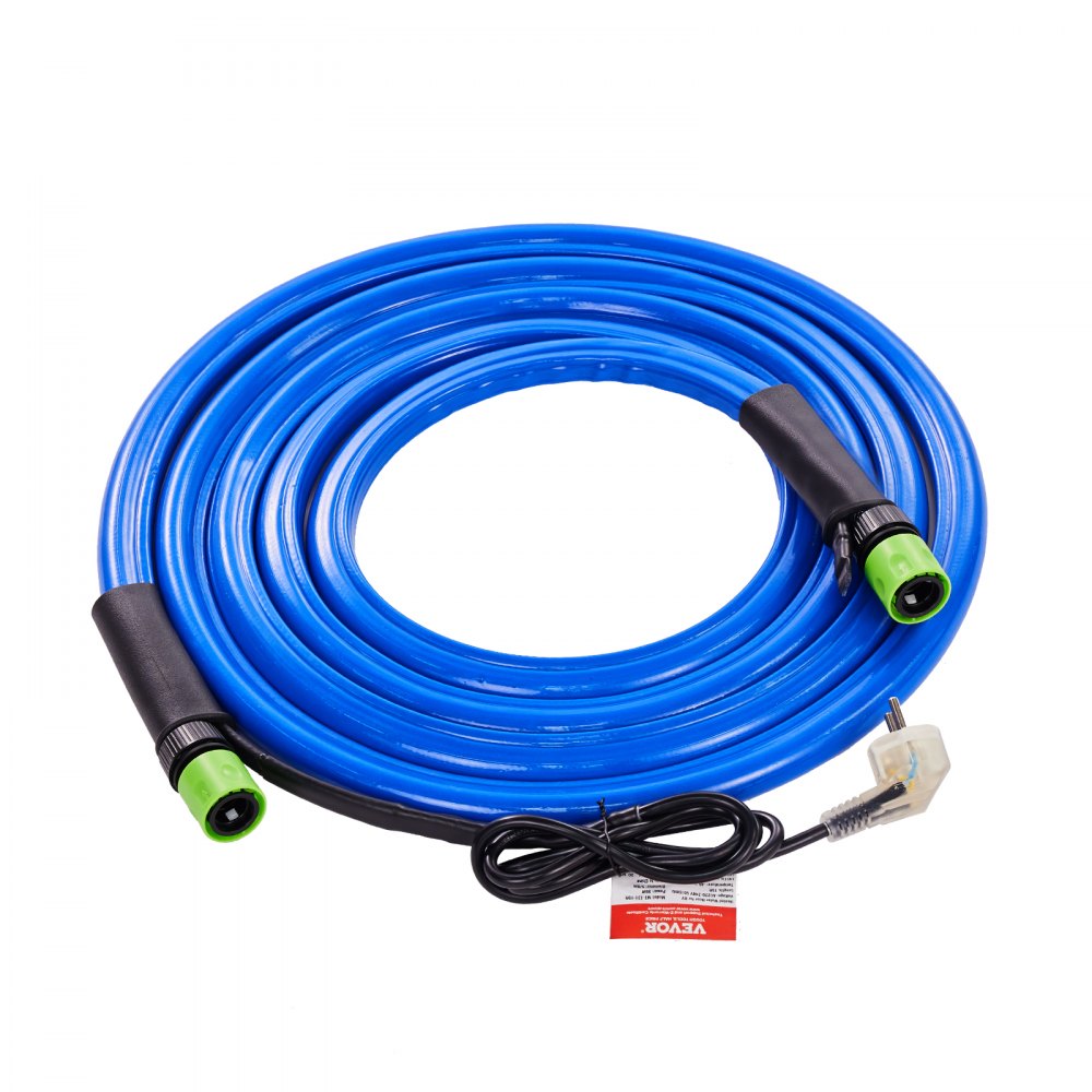 VEVOR 15ft Heated Water Hose for RV, Heated Drinking Water Hose Antifreeze to -45°F, Automatic Self-regulating, 5/8" I.D. with 3/4" GHT Adapter, Lead and BPA Free