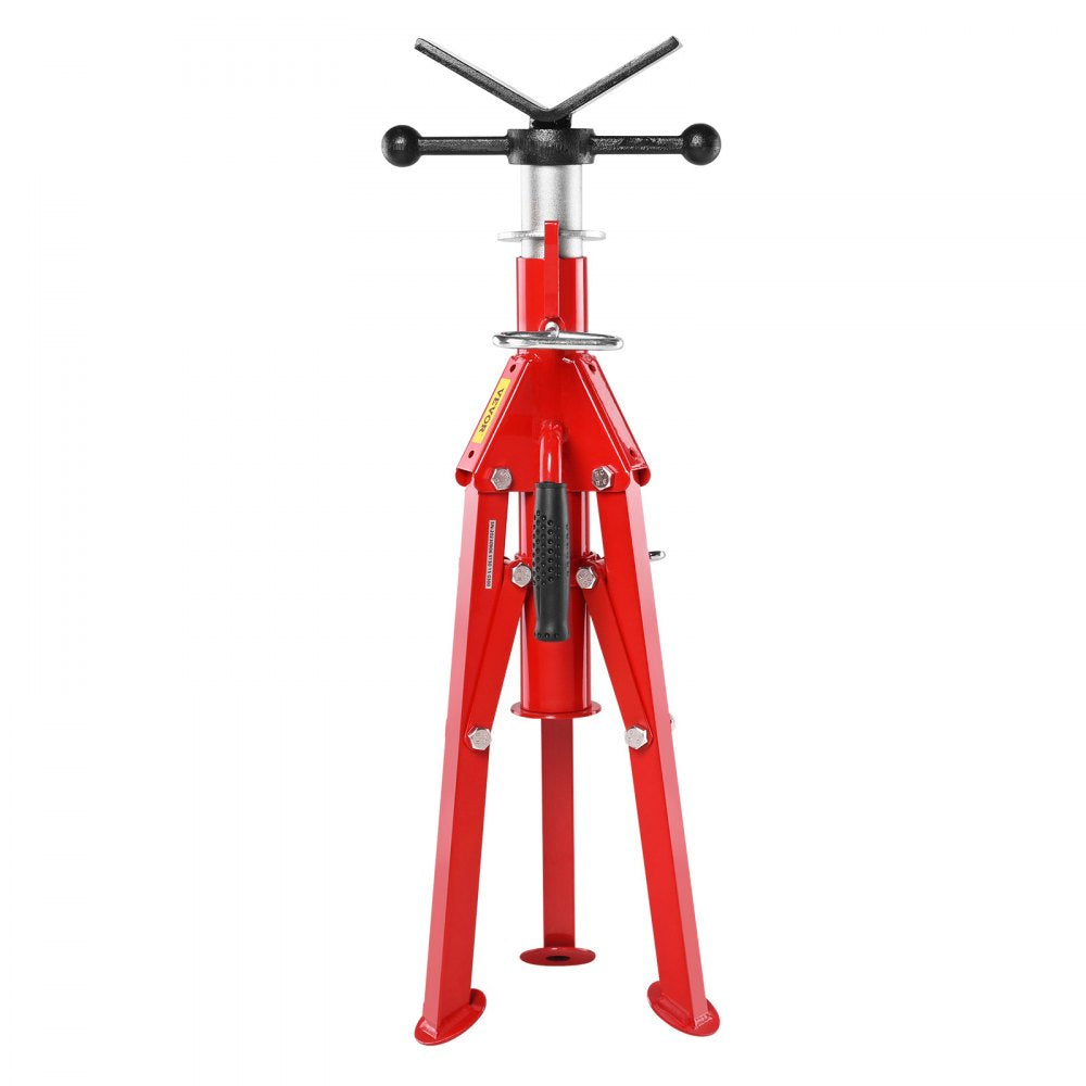VEVOR V Head Pipe Stand 1/8-12 inch Capacity, Adjustable Height 24-42 inch, Pipe Jack Stands 2500 lbs Load Capacity, Portable Folding Pipe Stands, Carbon Steel Body More Durable