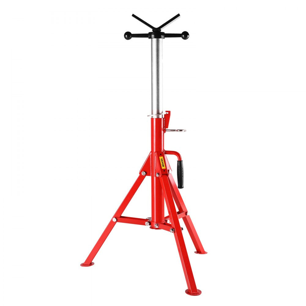 VEVOR V Head Pipe Stand 1/8-12 inch Capacity, Adjustable Height 28-52 inch, Pipe Jack Stands 2500 lbs Load Capacity, Portable Folding Pipe Stands, Carbon Steel Body More Durable