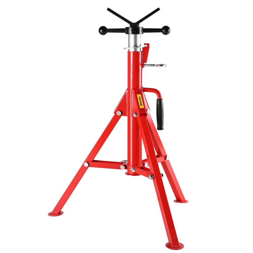 VEVOR V Head Pipe Stand 1/8-12 inch Capacity, Adjustable Height 28-52 inch, Pipe Jack Stands 2500 lbs Load Capacity, Portable Folding Pipe Stands, Carbon Steel Body More Durable