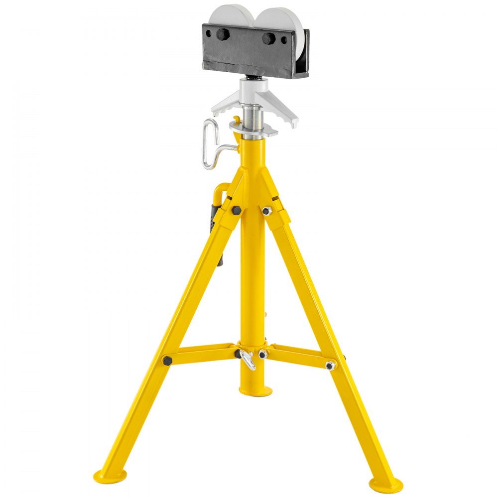 VEVOR 0.5-12 inch Roller Pipe Stand Adjustable Height 32\"-55\" Pipe 2500Lb Capacity Jack Stands Folding Portable High Folding Pipe Stand with Roller Head Fold A Trailer Jacks