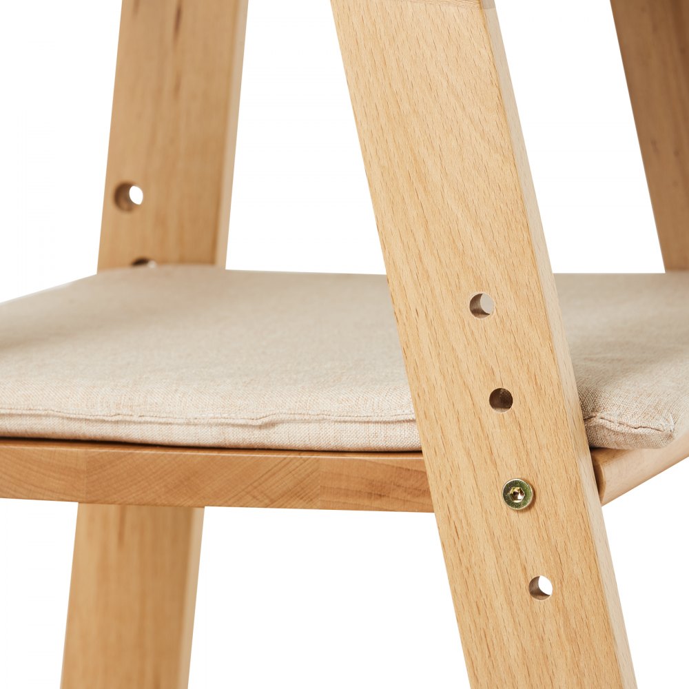 VEVOR Wooden High Chair for Babies & Toddlers, Convertible Adjustable Feeding Chair, Eat & Grow High Chair with Seat Cushion, Portable Baby Dining Booster Seat, Beech Wood Toddler Chair, Natural