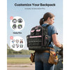 VEVOR Tool Backpack, 56 Pockets, Heavy-duty Tools Storage Organizer Work Bags with Laptop Compartment & Molded Base, Electrician Jobsite Backpack for Electrician, Repairman, and HVAC Techs