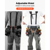 VEVOR Tool Belt, 22 Pockets Tool Pouch with Suspenders for Men, Heavy Duty Adjustable Utility Belt Bag Suspenders for Electrician, Carpenter, Construction, Work Apron Organizer Waist Adjust 32 to 68in