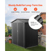 VEVOR 6 x 4 FT Metal Garden Shed, Outdoor Storage Shed with Lockable Doors & 4 Louver Vents, Peak Roof Metal Sheds Outdoors Storage, Storaged Sheds Clearance for Backyard, Garden, Patio, Bike, Gray