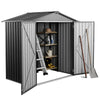 VEVOR 6 x 4 FT Metal Garden Shed, Outdoor Storage Shed with Lockable Doors & 4 Louver Vents, Peak Roof Metal Sheds Outdoors Storage, Storaged Sheds Clearance for Backyard, Garden, Patio, Bike, Gray