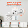 VEVOR Pegboard Combination Kit, 11" x 11" Plastic Pegboard, 4 Panels, Peg Board Wall Organizer Kit with Accessories, for Garage Tool Storage Kitchen Living Room Craft Room Office Bathroom Home, White