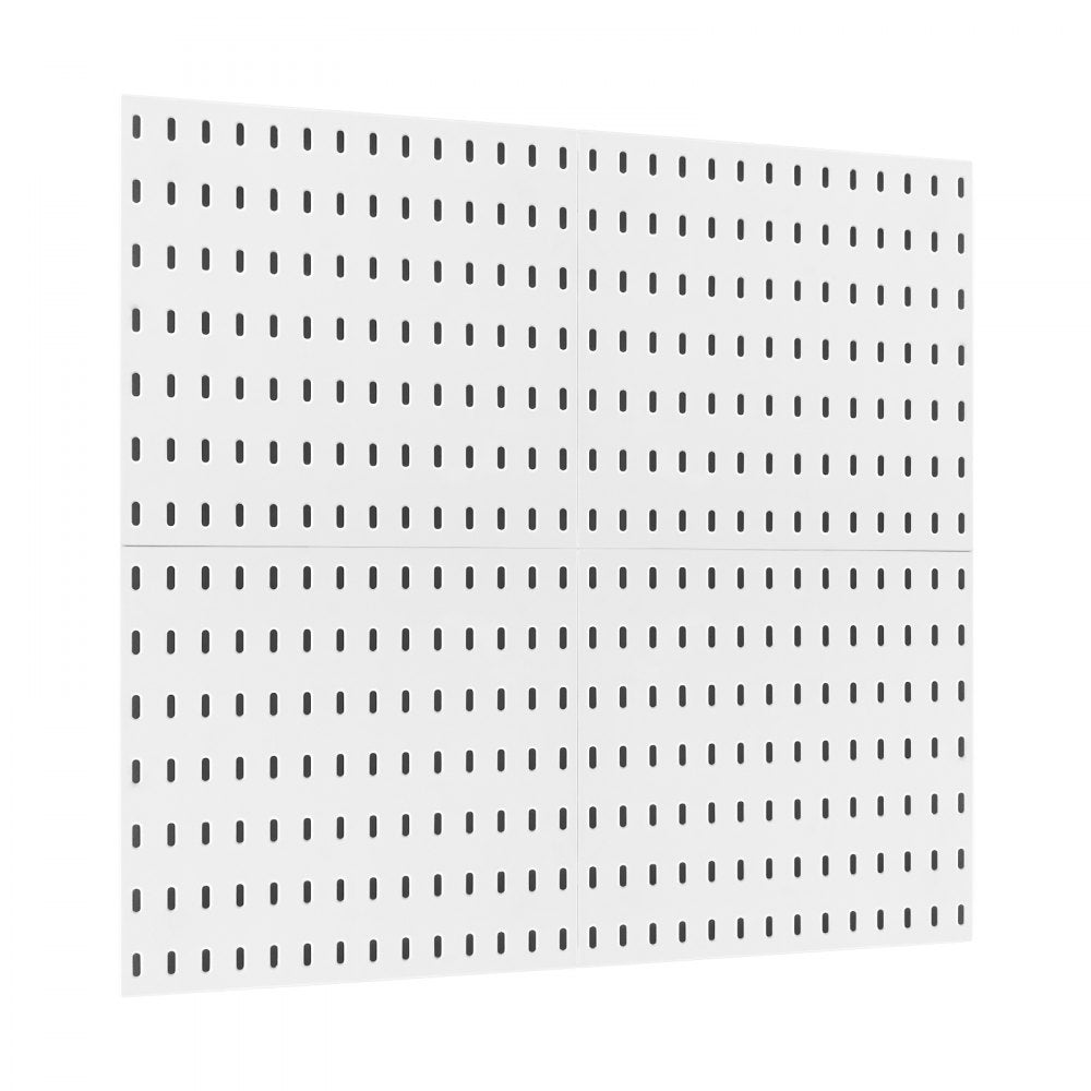 VEVOR Pegboard Combination Kit, 11" x 11" Plastic Pegboard, 4 Panels, Peg Board Wall Organizer Kit with Accessories, for Garage Tool Storage Kitchen Living Room Craft Room Office Bathroom Home, White