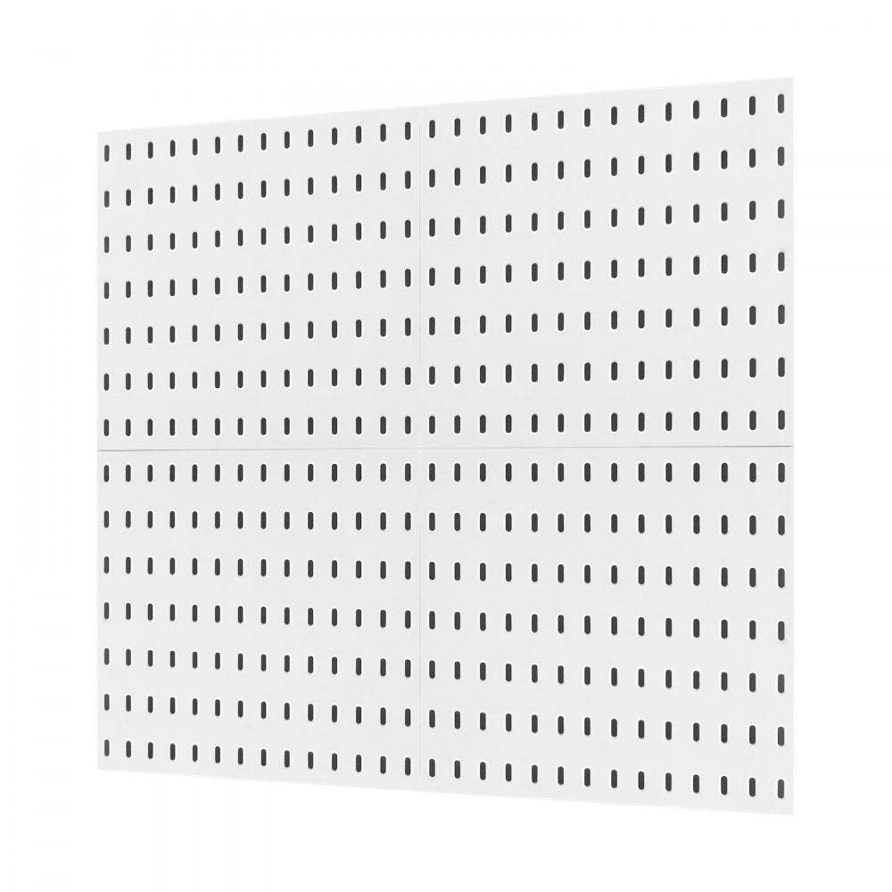 VEVOR Pegboard Combination Kit, 11" x 11" Plastic Pegboard, 4 Panels, Peg Board Wall Organizer Kit with Accessories, for Garage Tool Storage Kitchen Living Room Craft Room Office Bathroom Home, White