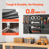 VEVOR Metal Pegboard Panels, 24" x 12" Pegboard, 3 Panels, Heavy Duty Steel Peg Board Wall Organizer, for Living Room Garage Tool Storage Workbench Office Organization Craft Room Kitchen Home, Black