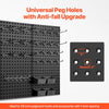 VEVOR Metal Pegboard Panels, 24" x 12" Pegboard, 4 Panels, Heavy Duty Peg Board Wall Organizer with Accessories, for Living Room Garage Tool Storage Office Organization Craft Room Kitchen Home, Black