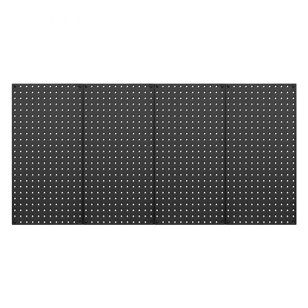 VEVOR Metal Pegboard Panels, 24" x 12" Pegboard, 4 Panels, Heavy Duty Peg Board Wall Organizer with Accessories, for Living Room Garage Tool Storage Office Organization Craft Room Kitchen Home, Black